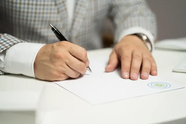 person signing legal document